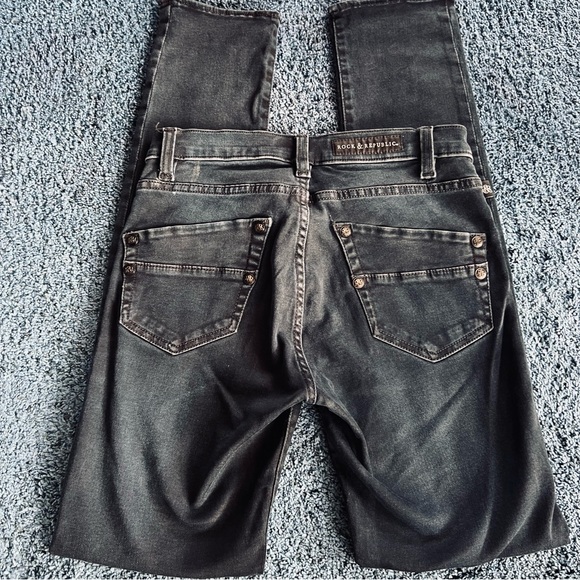 Rock & Republic Distressed Black Berlin Denim Jeans. Sz 4M. - Picture 1 of 14